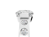 White gold Radiant Brilliant Channel-Set Diamond Ring with Bezel Prong Setting_11