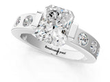 White gold Radiant Brilliant Channel-Set Diamond Ring with Bezel Prong Setting_7