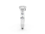 White gold Radiant Brilliant Channel-Set Diamond Ring with Bezel Prong Setting_8