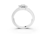 White gold Radiant Brilliant Channel-Set Diamond Ring with Bezel Prong Setting_9