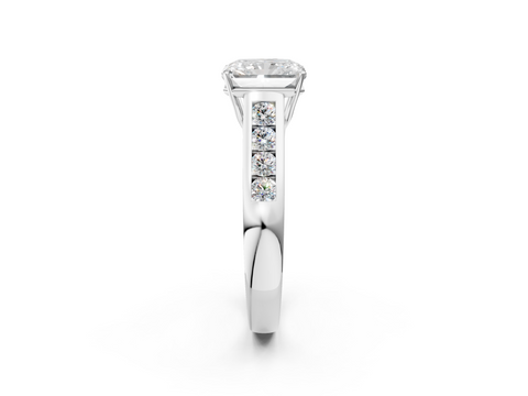 White gold Radiant Brilliant Channel-Set Solitaire Ring with Four-Prong Setting_21