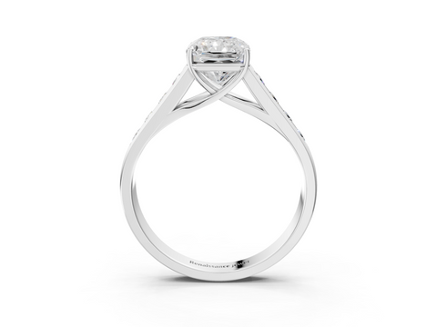 White gold Radiant Brilliant Channel-Set Solitaire Ring with Four-Prong Setting_22