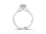 White gold Radiant Brilliant Channel-Set Solitaire Ring with Four-Prong Setting_23