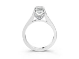 White gold Radiant Brilliant Cut Diamond Engagement Ring with Pavé Band and Four-Prong Setting_85