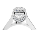 White gold Radiant Brilliant Cut Diamond Engagement Ring with Pavé Band and Four-Prong Setting_86