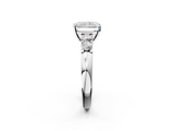 White gold Radiant Brilliant Cut Diamond Five-Stone Prong Set Engagement Ring with Channel Band_23