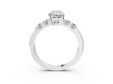 White gold Radiant Brilliant Cut Diamond Five-Stone Prong Set Engagement Ring with Channel Band_24