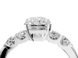White gold Radiant Brilliant Cut Diamond Five-Stone Prong Set Engagement Ring with Channel Band_25