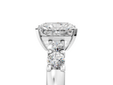 White gold Radiant Brilliant Cut Diamond Five-Stone Prong Set Engagement Ring with Channel Band_26