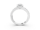White gold Radiant Brilliant Diamond Channel Set Wide Band Ring with Bezel Setting_23