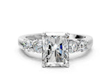 White gold Radiant Brilliant Diamond Five-Stone Engagement Ring with Prong Setting on a Classic Band_39