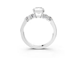White gold Radiant Brilliant Diamond Five-Stone Engagement Ring with Prong Setting on a Classic Band_42
