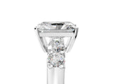 White gold Radiant Brilliant Diamond Five-Stone Engagement Ring with Prong Setting on a Classic Band_44