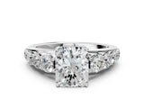White gold Radiant Brilliant Diamond Pavé Band with Six-Prong Setting_11