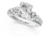 White gold Radiant Brilliant Diamond Pavé Band with Six-Prong Setting_12