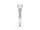 White gold Radiant Brilliant Diamond Pavé Band with Six-Prong Setting_13