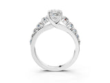 White gold Radiant Brilliant Diamond Pavé Band with Six-Prong Setting_14