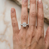 White gold Radiant Brilliant Diamond Pavé Band with Six-Prong Setting_3