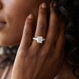 White gold Radiant Brilliant Diamond Pavé Band with Six-Prong Setting_5