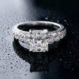 White gold Radiant Brilliant Diamond Pavé Band with Six-Prong Setting_6