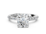 White gold Radiant Brilliant Pavé Band Solitaire with Four-Prong Setting_44
