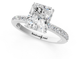 White gold Radiant Brilliant Pavé Band Solitaire with Four-Prong Setting_45