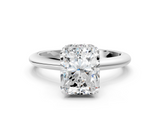 White gold Radiant Brilliant Solitaire Engagement Ring with Six-Prong Setting and Classic Band_19