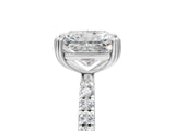 White gold Radiant Brilliant Solitaire with Pavé Band and Claw Prong Setting_12