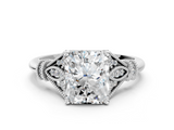 White gold Radiant Brilliant Solitaire with Pave Band and Four-Prong Setting_20