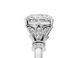White gold Radiant Brilliant Solitaire with Pave Band and Four-Prong Setting_24