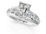 White gold Radiant Brilliant Solitaire with Side Stones on a Pave Band and Four-Prong Setting_27
