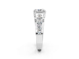 White gold Radiant Brilliant Solitaire with Side Stones on a Pave Band and Four-Prong Setting_28