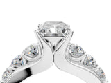 White gold Radiant Brilliant Solitaire with Side Stones on a Pave Band and Four-Prong Setting_30