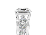 White gold Radiant Brilliant Solitaire with Side Stones on a Pave Band and Four-Prong Setting_31