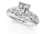 White gold Radiant Brilliant Solitaire with Side Stones on a Pave Band and Four-Prong Setting_63