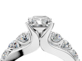 White gold Radiant Brilliant Solitaire with Side Stones on a Pave Band and Four-Prong Setting_66
