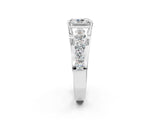 White gold Radiant Brilliant Solitaire with Side Stones on a Pave Band and Four-Prong Setting_77