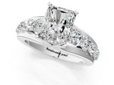 White gold Radiant Brilliant Solitaire with Side Stones on a Pave Band and Four-Prong Setting_77