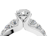 White gold Radiant Brilliant Solitaire with Side Stones on a Pave Band and Four-Prong Setting_79