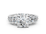 White gold Radiant Cluster Diamond Engagement Ring with Pavé Band and Four-Prong Setting_108
