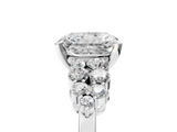 White gold Radiant Cluster Diamond Engagement Ring with Pavé Band and Four-Prong Setting_110