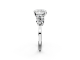 White gold Radiant Cluster Diamond Engagement Ring with Pavé Band and Four-Prong Setting_110