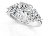 White gold Radiant Cut Brilliant Diamond Cluster Accent Solitaire Ring with Prong Setting_90