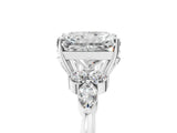 White gold Radiant Cut Brilliant Diamond Solitaire Ring with Pear Side Stones and Four-Prong Setting_17