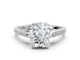 White gold Radiant Cut Cathedral Pave Diamond Engagement Ring with Six-Prong Setting_32