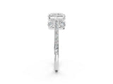 White gold Radiant Cut Cathedral Pave Diamond Engagement Ring with Six-Prong Setting_34