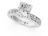 White gold Radiant Cut Channel Set Diamond Engagement Ring with Four-Prong Setting_273