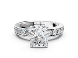 White gold Radiant Cut Channel Set Diamond Engagement Ring with Four-Prong Setting_277