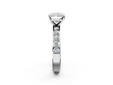 White gold Radiant Cut Channel Set Diamond Engagement Ring with Four-Prong Setting_279