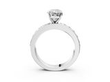 White gold Radiant Cut Channel Set Diamond Engagement Ring with Four-Prong Setting_280